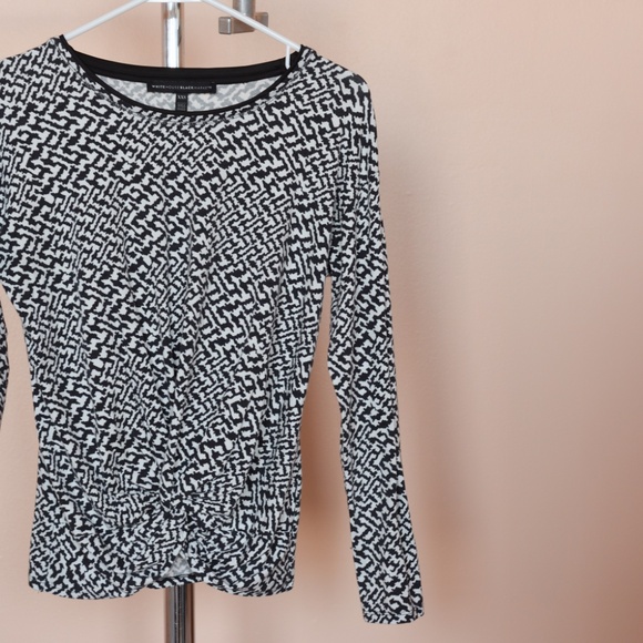 White House Black Market Long Sleeve Print Tee - Picture 2 of 7